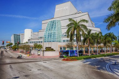 Miami, ABD, 03/17/2016, Adrienne Arsht merkezi Miami. Florida'nın en büyük kültür merkezlerinden biridir. Şu lüks Biscayne Bulvarı'nda pitoresk şehir merkezinde bulunan, ikinci en büyük ülke olarak kabul edilir. 