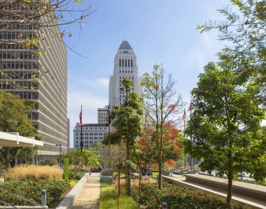 Los Angeles, ABD, 02\29/2016, Belediye Binası. Şehir merkezinde, kültür merkezi bulunmaktadır. Bu 32 katlı bina ile 138 metre yüksekliğinde, 1928 yılında inşa edildi. Binanın 27 yere orada bir gözlem güverte halka açık.