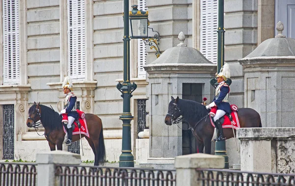 Madrid Spanien 2020 Wache Des Königlichen Palastes Die Königliche Garde — Stockfoto