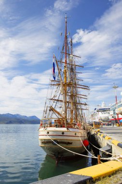 Ushuaia, Arjantin, 02 / 22 / 2020, yelkenli gemi 