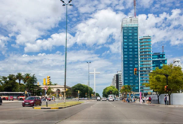 Montevideo Uruguay 2020 Paisaje Urbano Hospital Italiano Izquierda Imagen Edificio — Foto de Stock