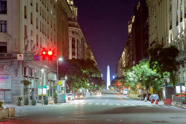Buenos Aires Argentina 2020 Avenida Roque Saenz Guisante Por Noche — Foto de Stock