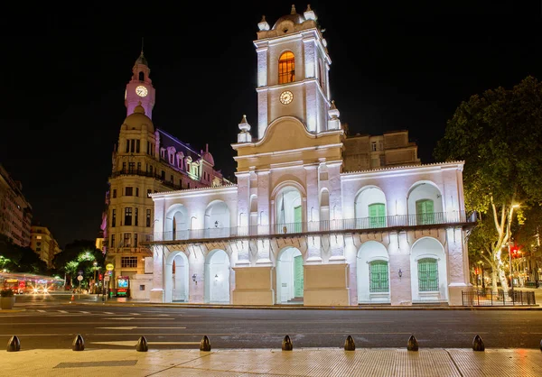 Buenos Aires Argentyna 2020 Cabildo Dawny Ratusz Nocy Jest Budynek — Zdjęcie stockowe