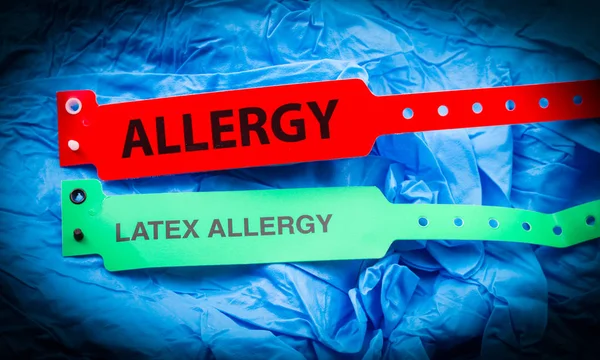 Аллергия и аллергия на латекс — стоковое фото