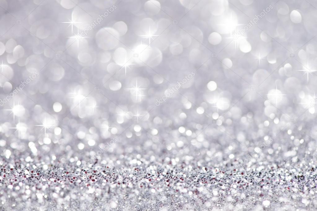 Silver glittering christmas lights. Blurred abstract background — Stock ...