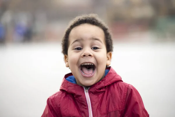 Porträtt av en vacker multi ras glad pojke — Stockfoto