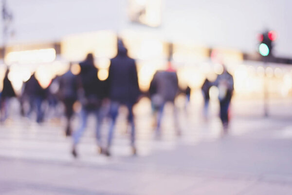 City commuters. Abstract blurred image of a city street scene.