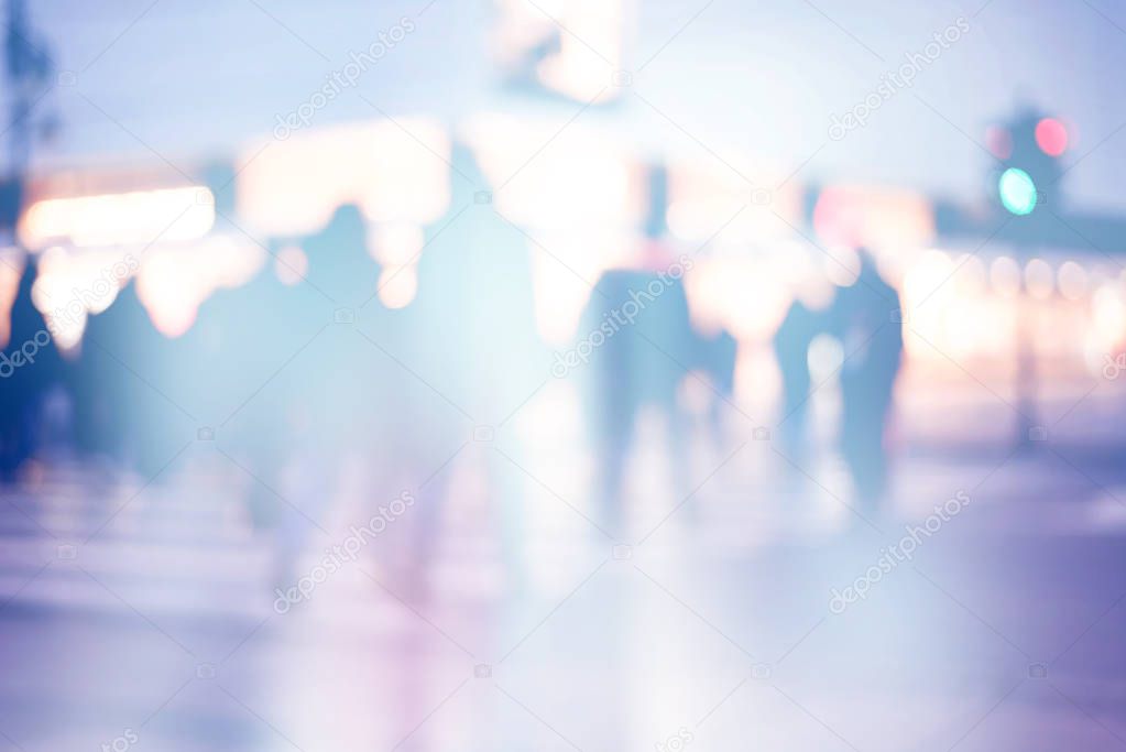 City commuters. Abstract blurred image of a city street scene.