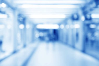 soyut odaklanmış bulanık teknoloji alan arkaplanı, boş iş koridoru veya alışveriş merkezi. Tıp ve hastane koridoru modern laboratuarla (klinik) odaklanmış değil)