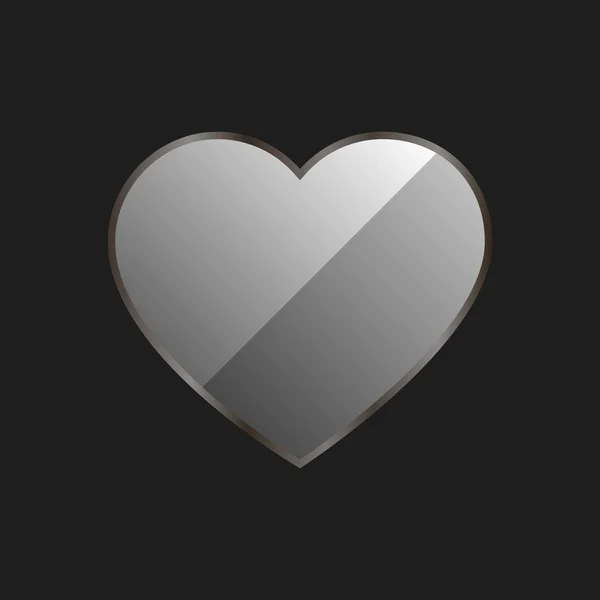 Λαμπερό Metellic καρδιά — Διανυσματικό Αρχείο