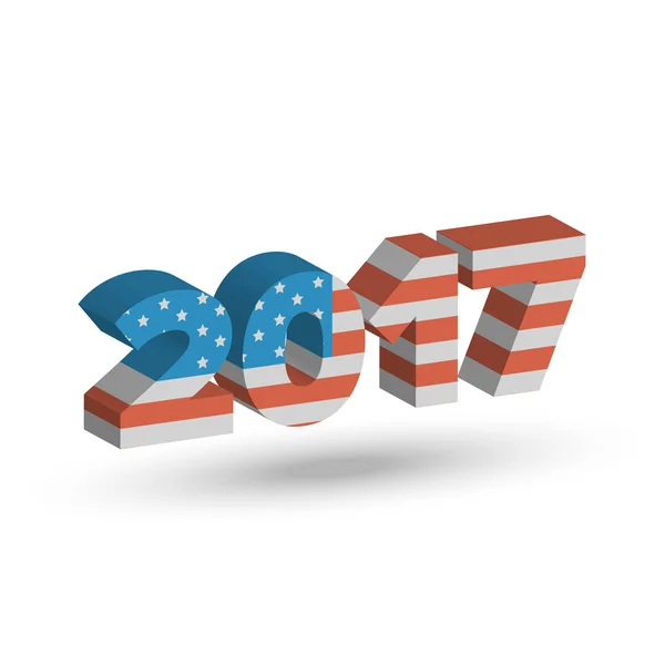 米国旗のテクスチャと新しい年記号 — ストックベクタ