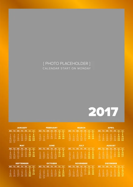 简单 2017 年日历 — 图库矢量图片