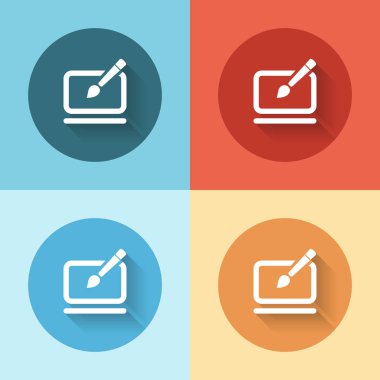 Yazılım veya grafik tasarım simge düz simgeler