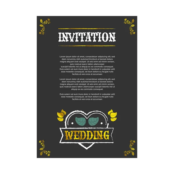 Invitación de boda vintage — Vector de stock