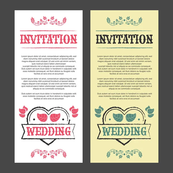 Vintage wedding invitation — Stock Vector
