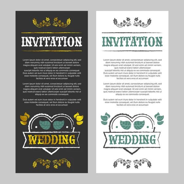 Vintage wedding invitation — Stock Vector