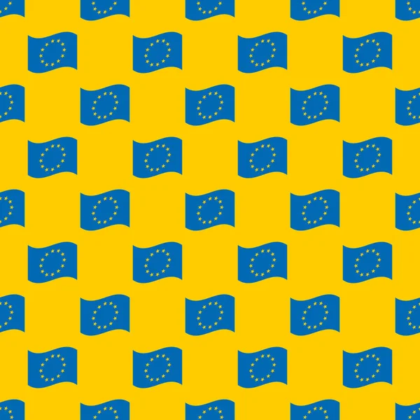 Nahtloses Muster der europäischen Gewerkschaftsflagge — Stockvektor