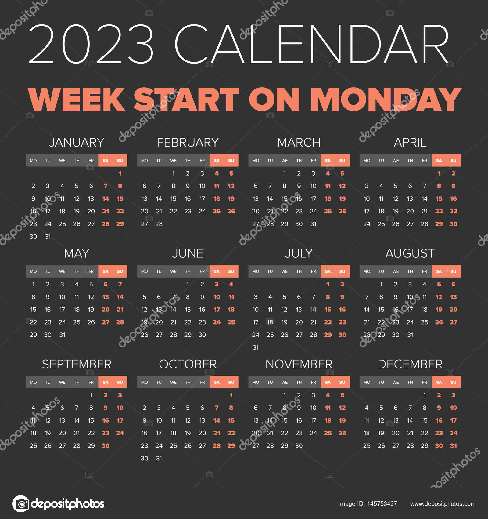 Calendar Russia 2023 간단한 2023 년 달력 — 스톡 벡터 © 123sasha 145753437