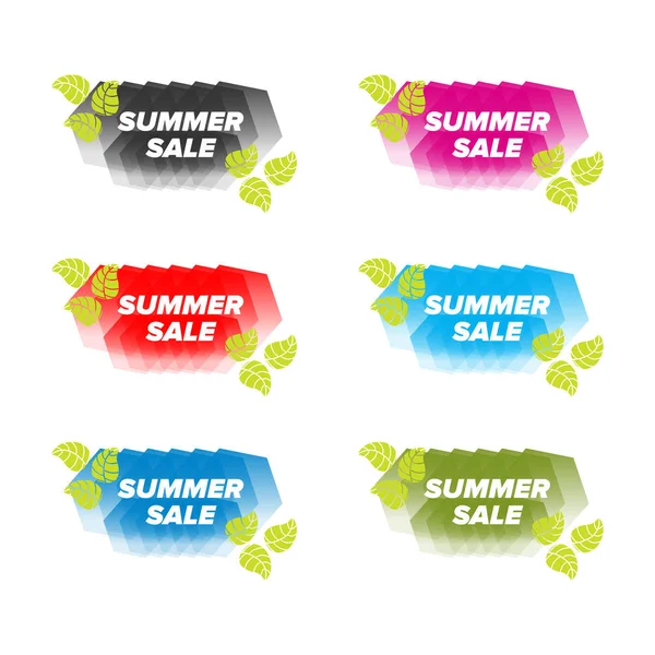 Venta de verano banners conjunto — Vector de stock