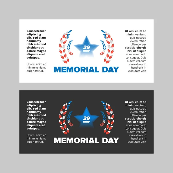 Memorial dia venda banner — Vetor de Stock