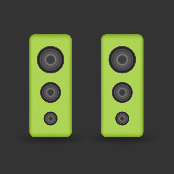 Green music Speakers — Stock Vector