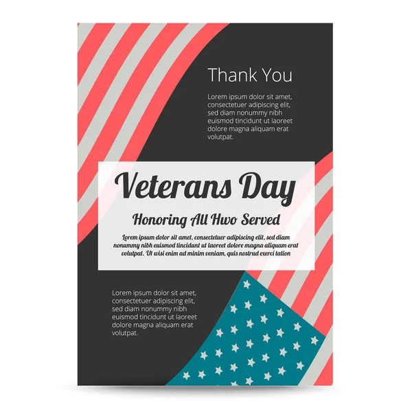 Banner do dia dos veteranos — Vetor de Stock