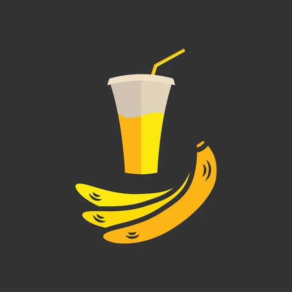 Banner o menú de jugo de plátano — Archivo Imágenes Vectoriales