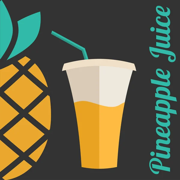 Banner o menú de jugo de piña — Archivo Imágenes Vectoriales