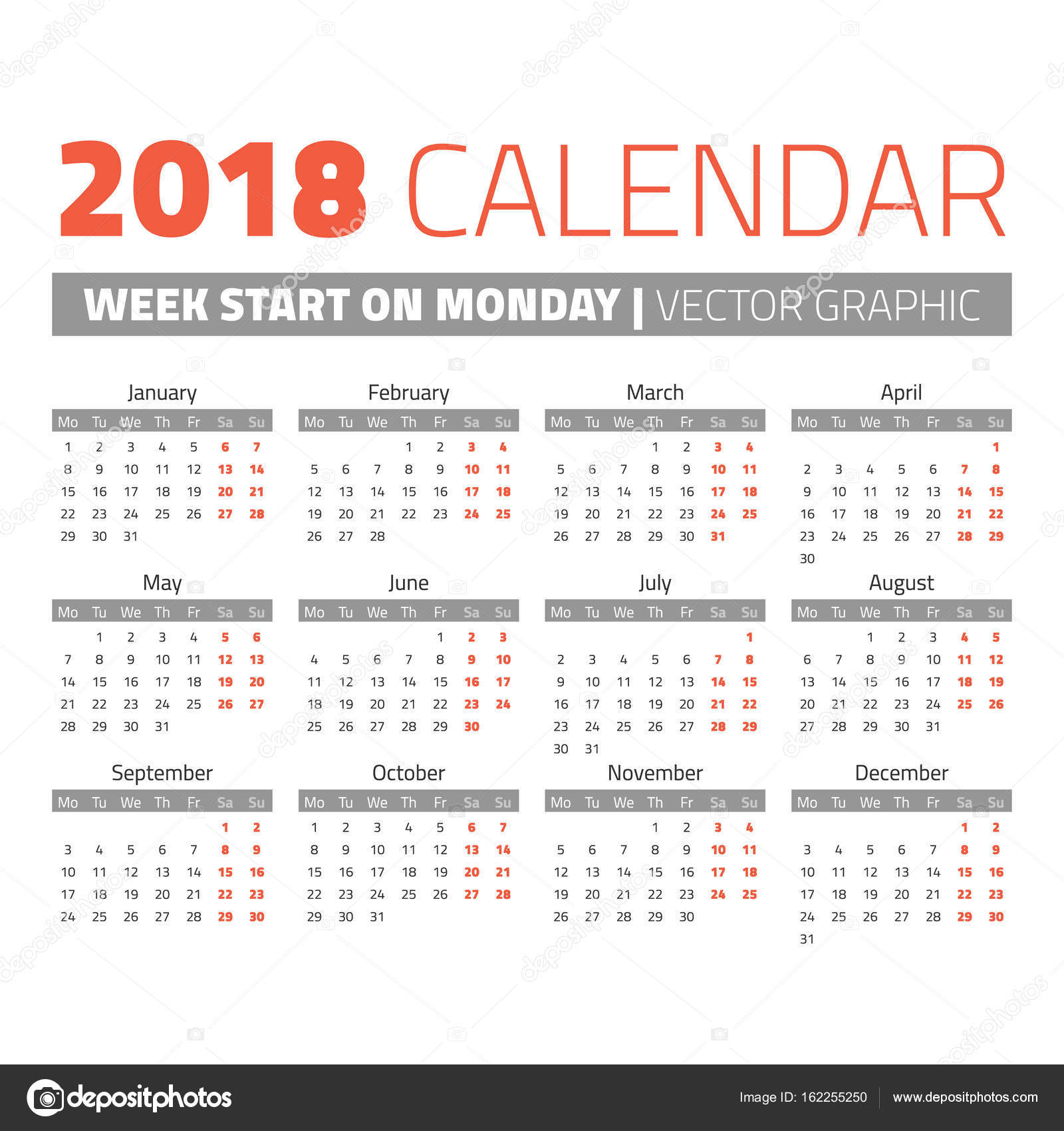 simple-2018-year-calendar-stock-vector-123sasha-162255250