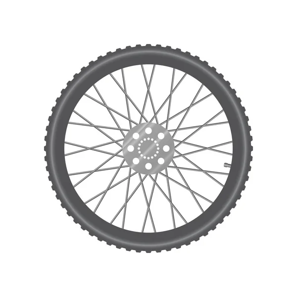 Roue de vélo métallique noire — Image vectorielle