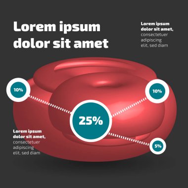 Üç boyutlu soyut şekil Infographic