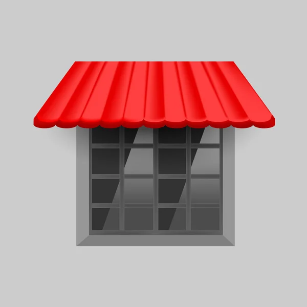 Векторний червоний тент на вікні — стоковий вектор