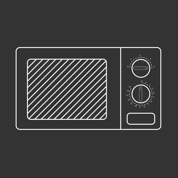 Outlined microwave oven — Stock Vector