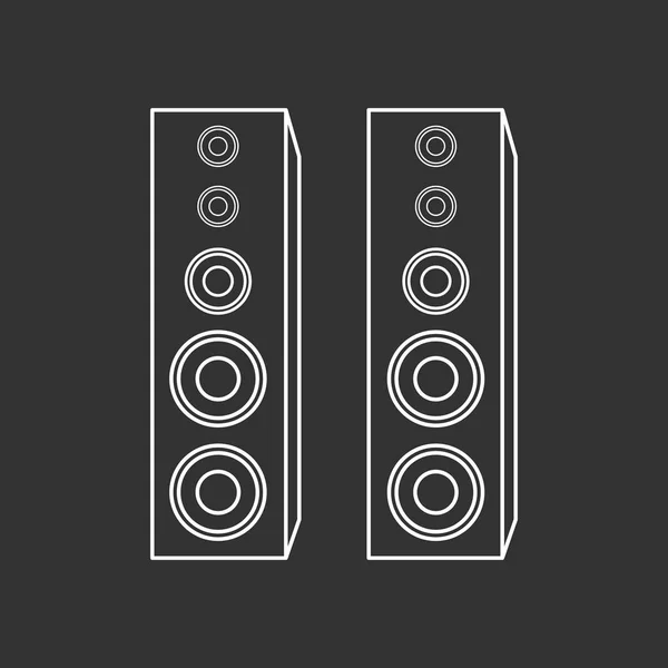 Outline loudspeaker illustration — Stock Vector