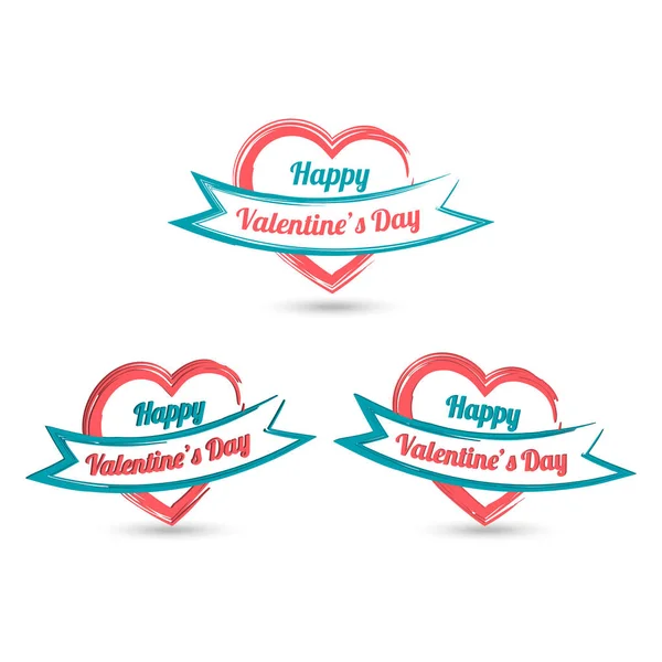 Щасливий набір сердець дня Святого Валентина — стоковий вектор