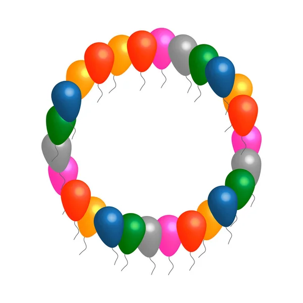 Helyum balonları daire vektör çerçeve — Stok Vektör