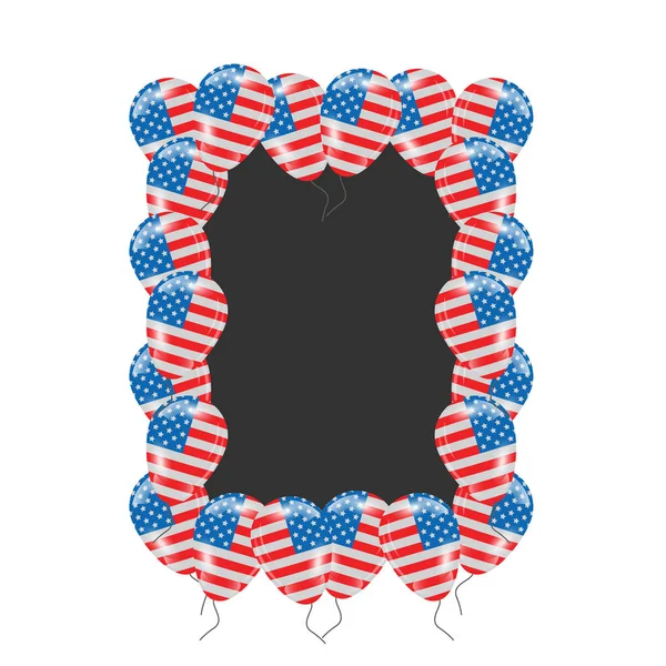 USA flagga ballonger ram — Stock vektor