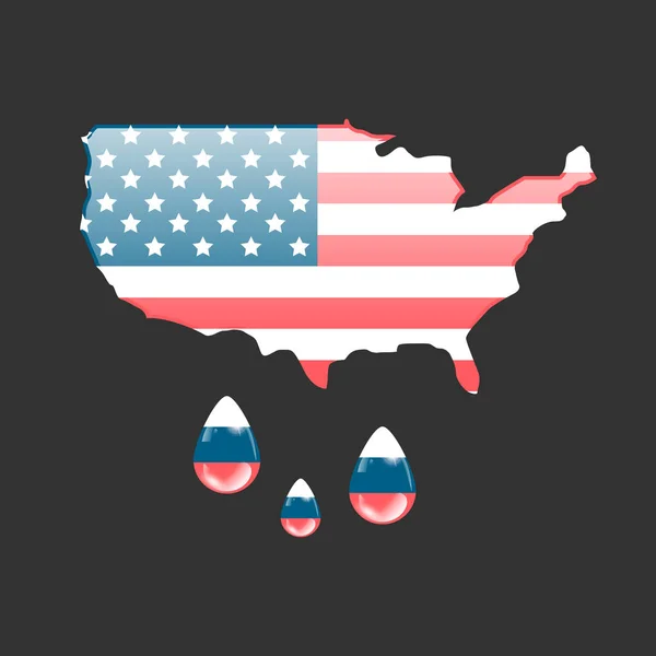 Баннер США в России — стоковый вектор