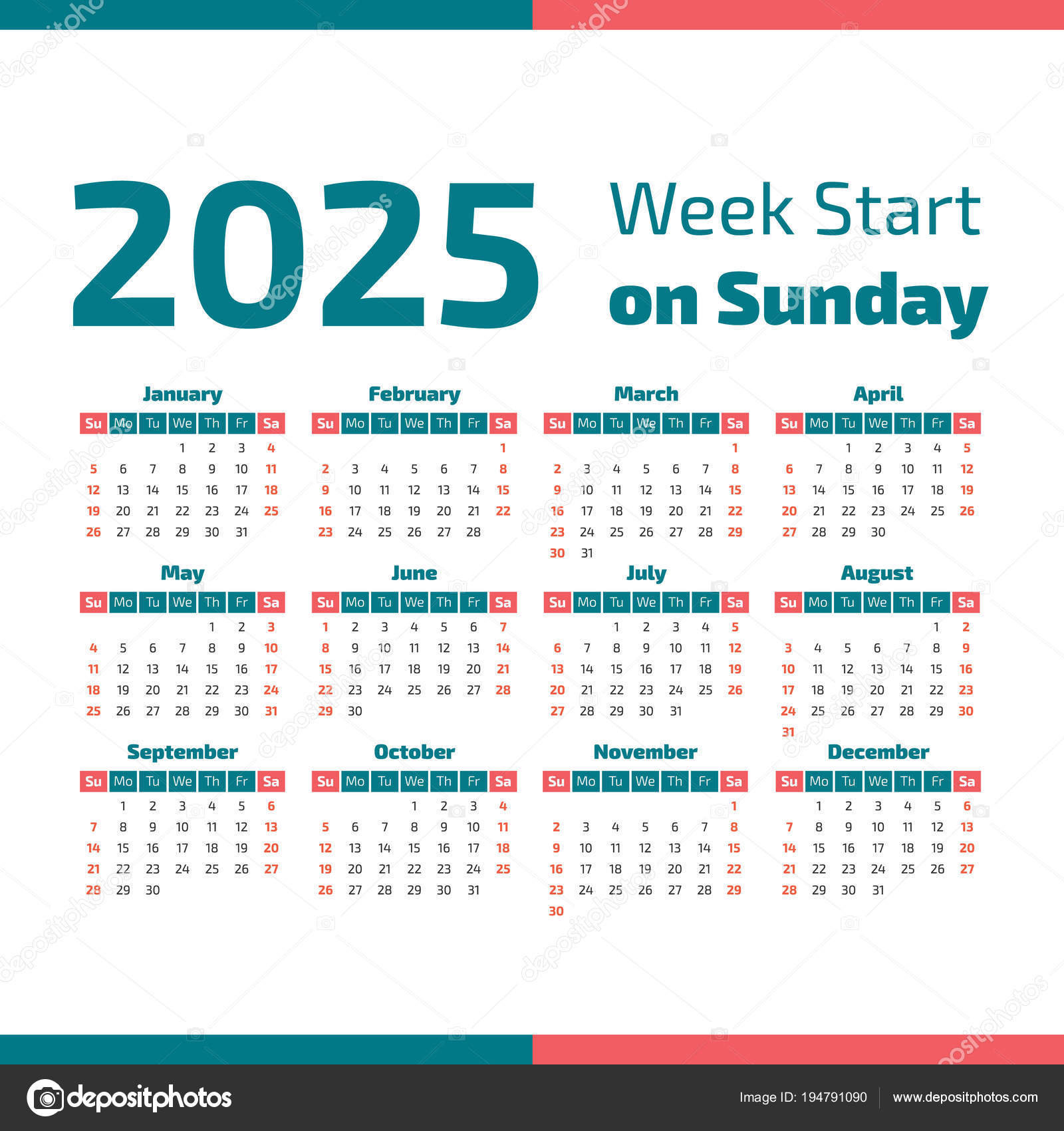 Calendrier 2025