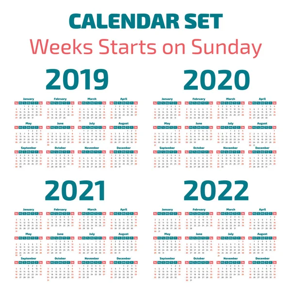 Basit 2019-2022 yıl takvim