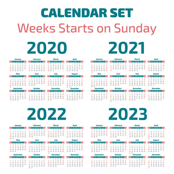 Basit 2020-2023 yıl takvim