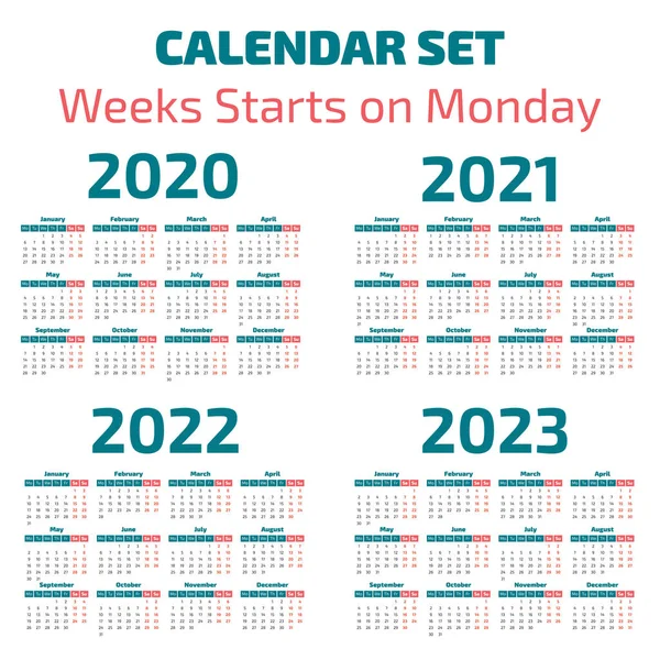 Simple 2020-2023 years calendar Royalty Free Stock Illustrations