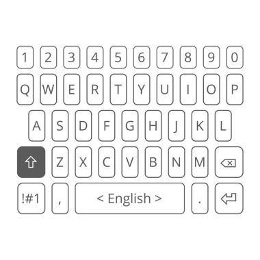 Akıllı telefon için mobil vektör klavyesi. Kapaklar ayarlandı