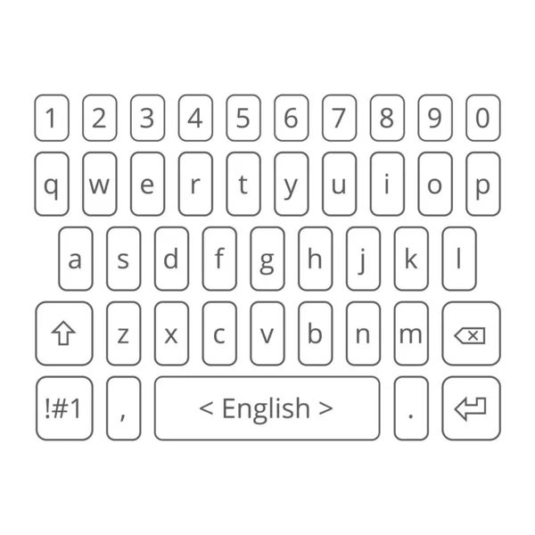 Teclado vectorial móvil para smartphone. Conjunto de cartas — Vector de stock