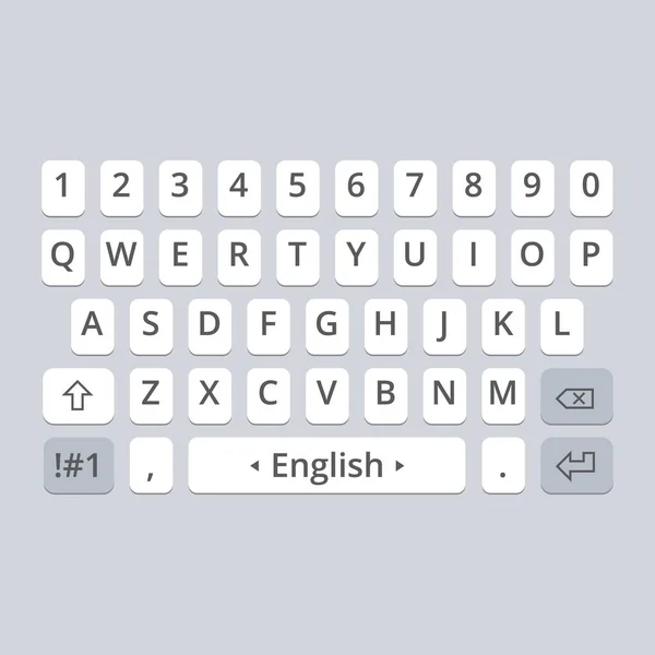 Мобильная векторная клавиатура для смартфона. Набор колпачков — стоковый вектор