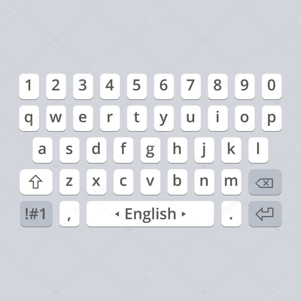 Mobile vector keyboard for smartphone. Letters set