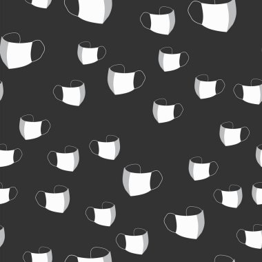 Beyaz maskeli kusursuz vektör deseni