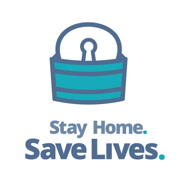 Bleibt zu Hause. Leben retten. Schutzbanner COVID-19 — Stockvektor