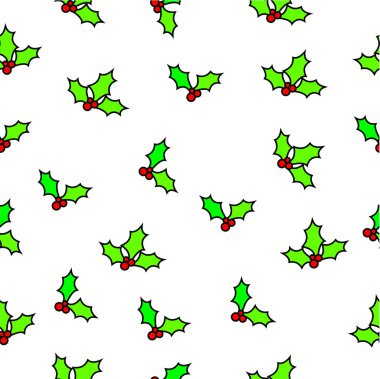 Renkli ökseotu desenle yaprakları ve meyveleri