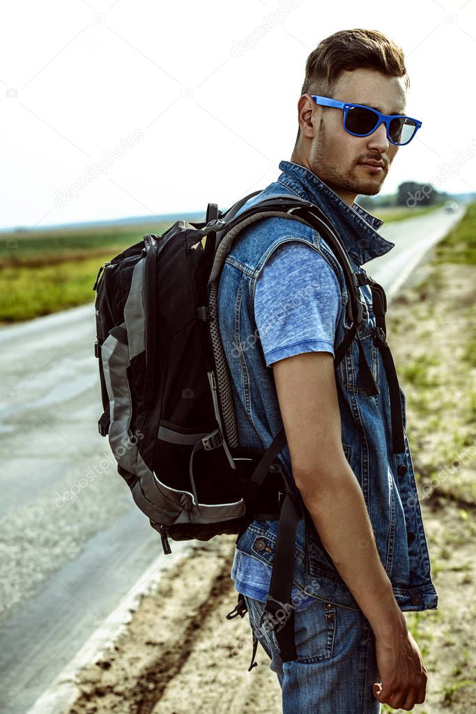 jeans style. Adventure and tourism concept. 